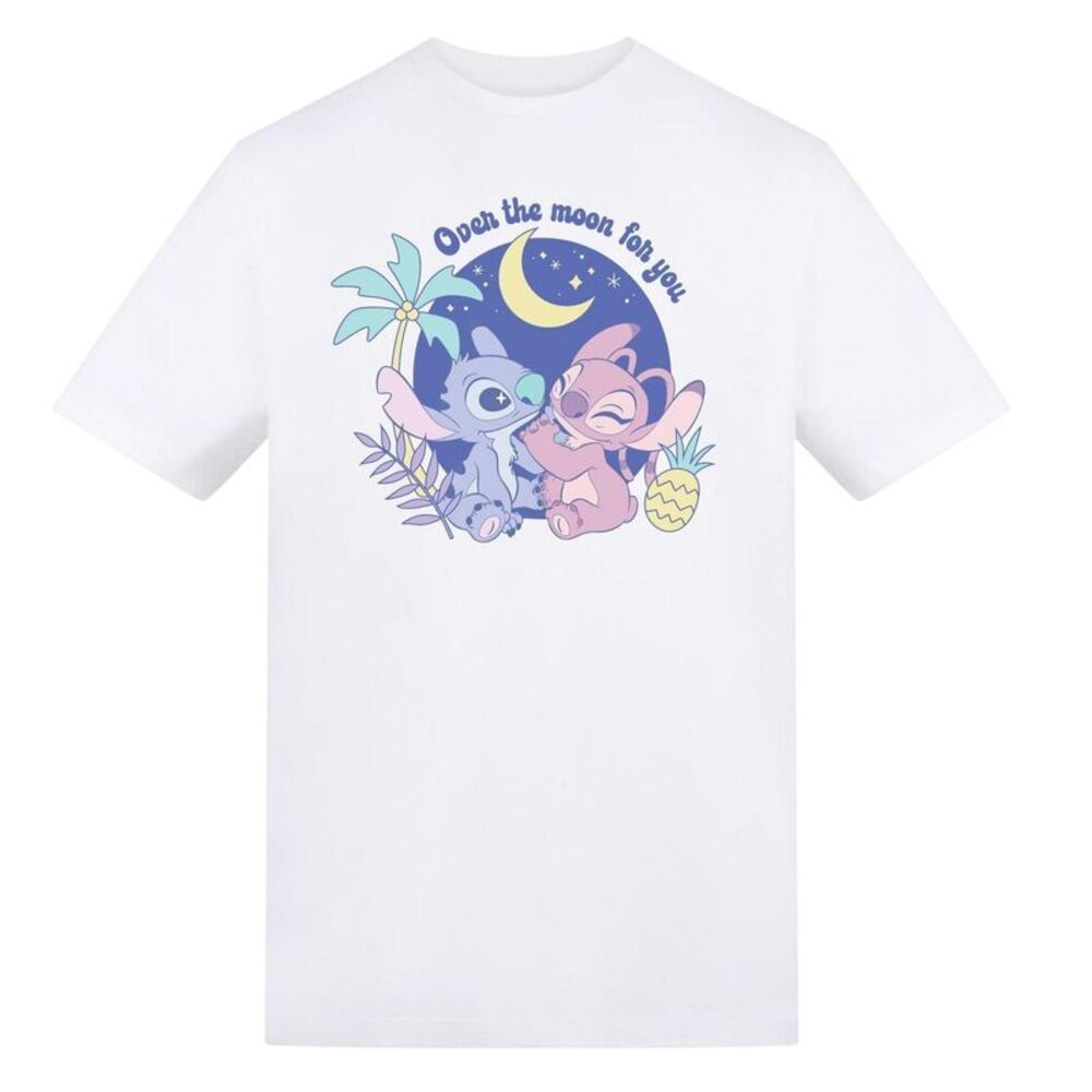 Lilo & Stitch Childrens/Kids Over The Moon For You Angel Printed T-Shirt / White
